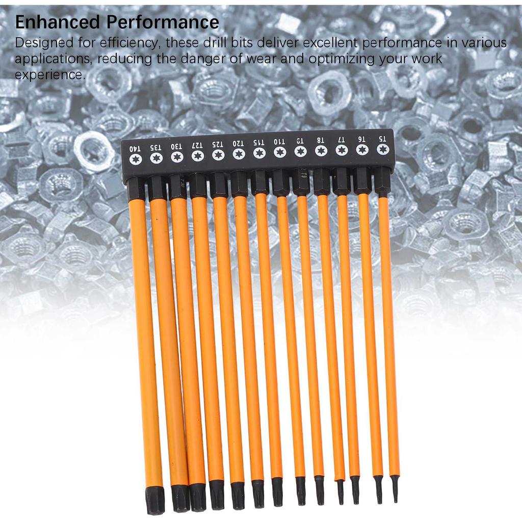 Set biți șurubelniță cu coadă hexagonală 150mm 14in Oțel aliaj S2 T5 T6 T7 T8 T9 T10 T15 T20 T25 T27 T30 T35