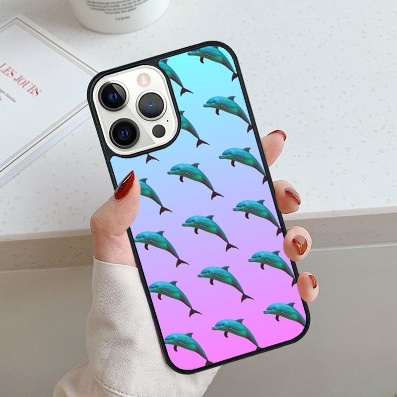 Vaporwave Dolphin Phone Case For iPhone 17 Air 11 12 13 14 15 16 Pro Max Cover For iPhone 17 Air Max Plus Coque Shell