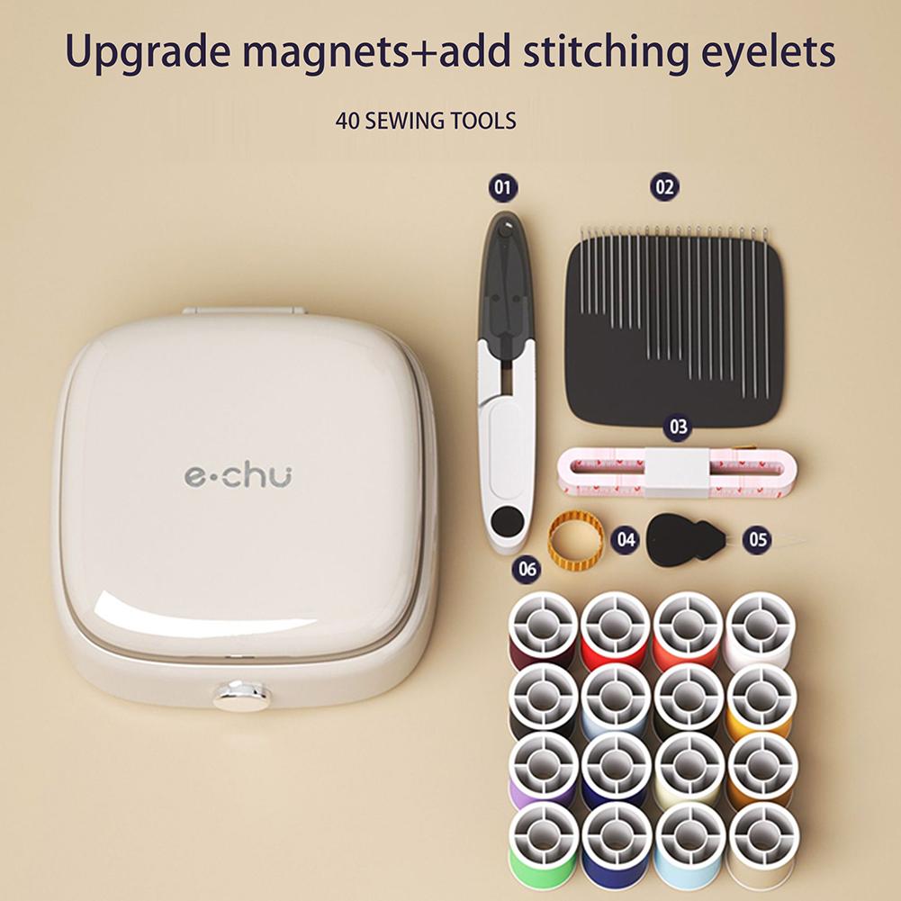 Magnetic Mini Sewing Tool Set Portable Beginners Sewing Thread Needle Threader Scissors Kit Embroidery Handwork Sewing Things