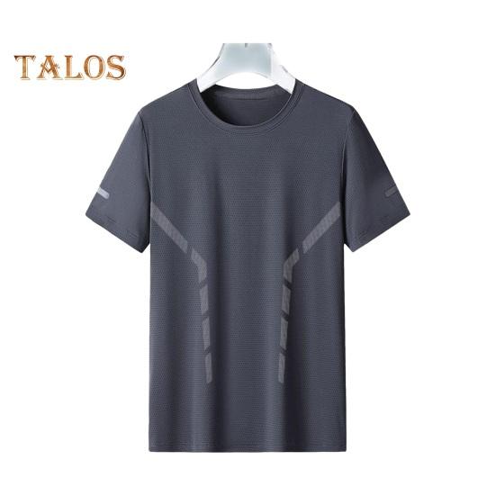 

Летняя мужская футболка из ледяного шелка с круглым вырезом, свободная однотонная пуловер с короткими рукавами, повседневная повседневная одежда, спортивный топ для фитнеса XXL