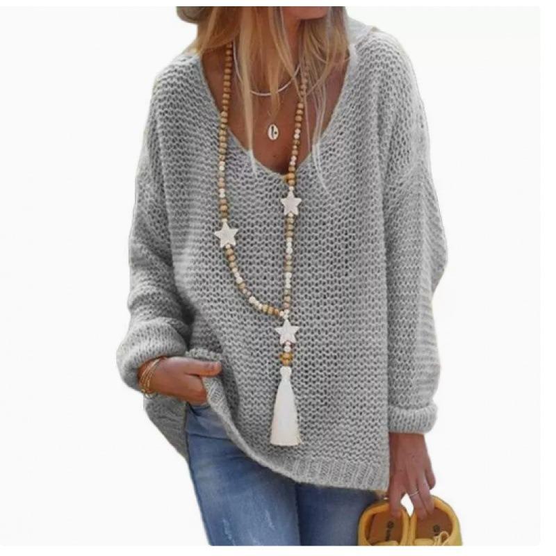 JPNTKY Women's Fashion Casual Solid Color Print Long Sleeve V Neck Blouses & Shirts