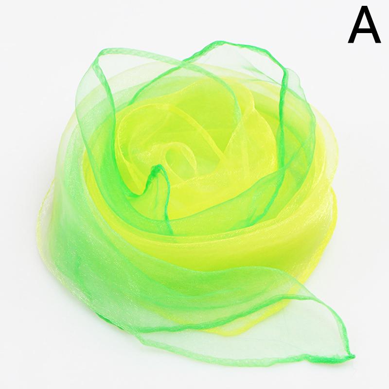 Transparent Summer Scarf For Women Square Gradient Color Head Wear Shinny Thin Chiffon Neck Shawl Beach Vacation Accessories
