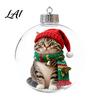 Decorative Xmas Tree Pendants Glowing Christmas Story Ornament Light‑Up Mini Animals Hanging Ball Ornament with Warm LED Transparent Balls