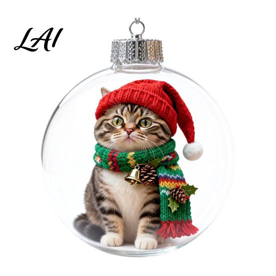Decorative Xmas Tree Pendants Glowing Christmas Story Ornament Light‑Up Mini Animals Hanging Ball Ornament with Warm LED Transparent Balls