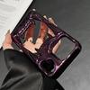 3D Tiger Tooth Hollow Dissipate Heat Phone Case For iPhone 17 16 15 Plus 14 13 12 11 Pro Max 16e Metal Purple Soft Cover