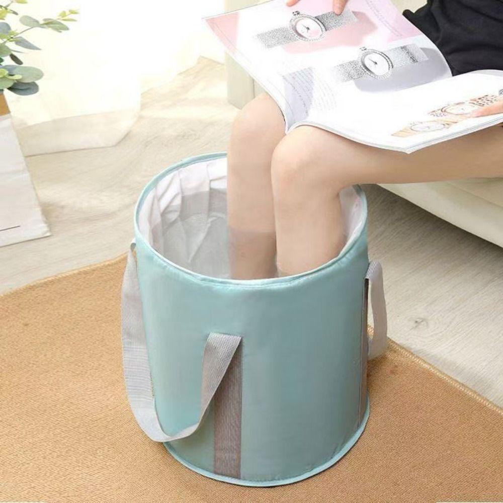 Portable Foldable Foot Washing Bag Anti-Leak Foot Bath Tub Bag Bucket for Soaking Feet Travel