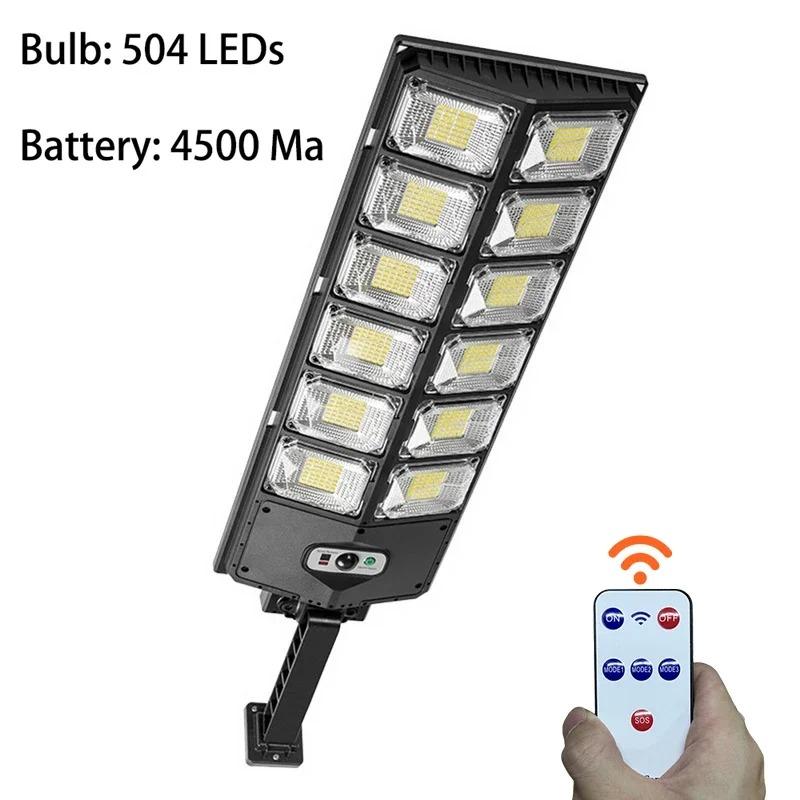 Outdoor Solar Street Light 504/336/240/252 LEDs High Power with Sensor Remote Control Wall Flood Light for Yard Garage Garden