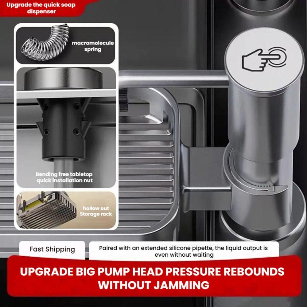 Hand Pressure Pump Soap Dispenser Silicone Extension Tube Countertop Soap Dispenser  Bathroom Use