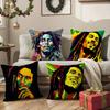Reggae Music Bob Marley-Singer Pillow Case Silky Elegant Comfort Sofa Bed  Invisible Zipper Beach Pillowcase