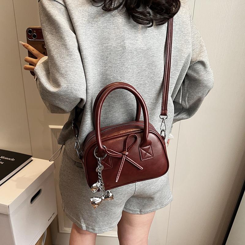 New messenger small bag women's high-end sense niche fashion handbag cute bow mini handbag