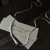 S925 Sterling Silver Niche Design Texture Smile Necklace Korean Style Simple Collarbone Chain