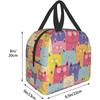 Colorful Cute Cat Printed Lunch Bags For Women Portable Cooler Tote Bag Large Reusable Insulated Lunch Box For Travel Work