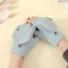 Touchscreen Knitted Wool Gloves Anti-Cold Half-Finger Bicycle Riding Gloves Thickened Fingerless Gloves Writing And Typing