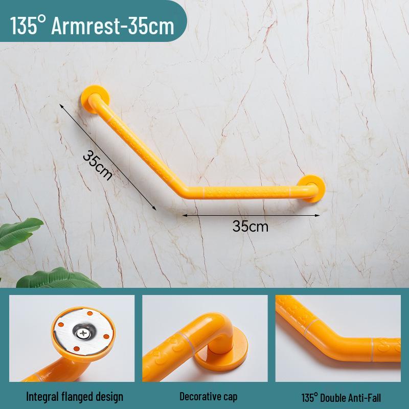 135° Anti-Slip Stainless Steel Bathroom Grab Bar for Elderly - Accessible Stair & Toilet Handrail