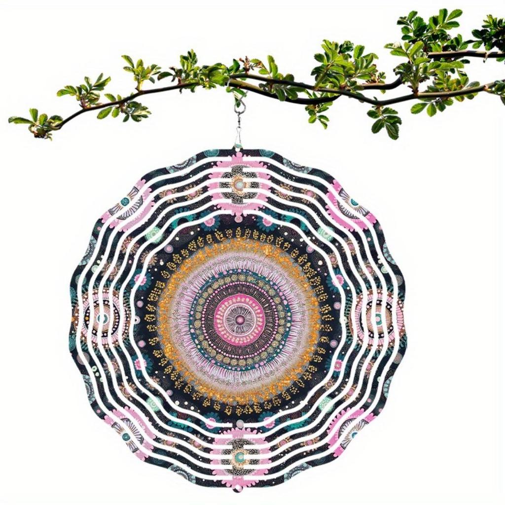 1pc 10-Inch Hanging Wind Chime, Dynamic Design Art Wind Chime with 360° Rotating Hook, Spring And Summer Decoration for Balcony And Patio