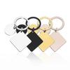 WTEMPO 2PCS Stainless Steel Round Square Tag Keychains Jewelry Pendant Key Chains Can Be Engraved Handbag Packback Car Key Pendants