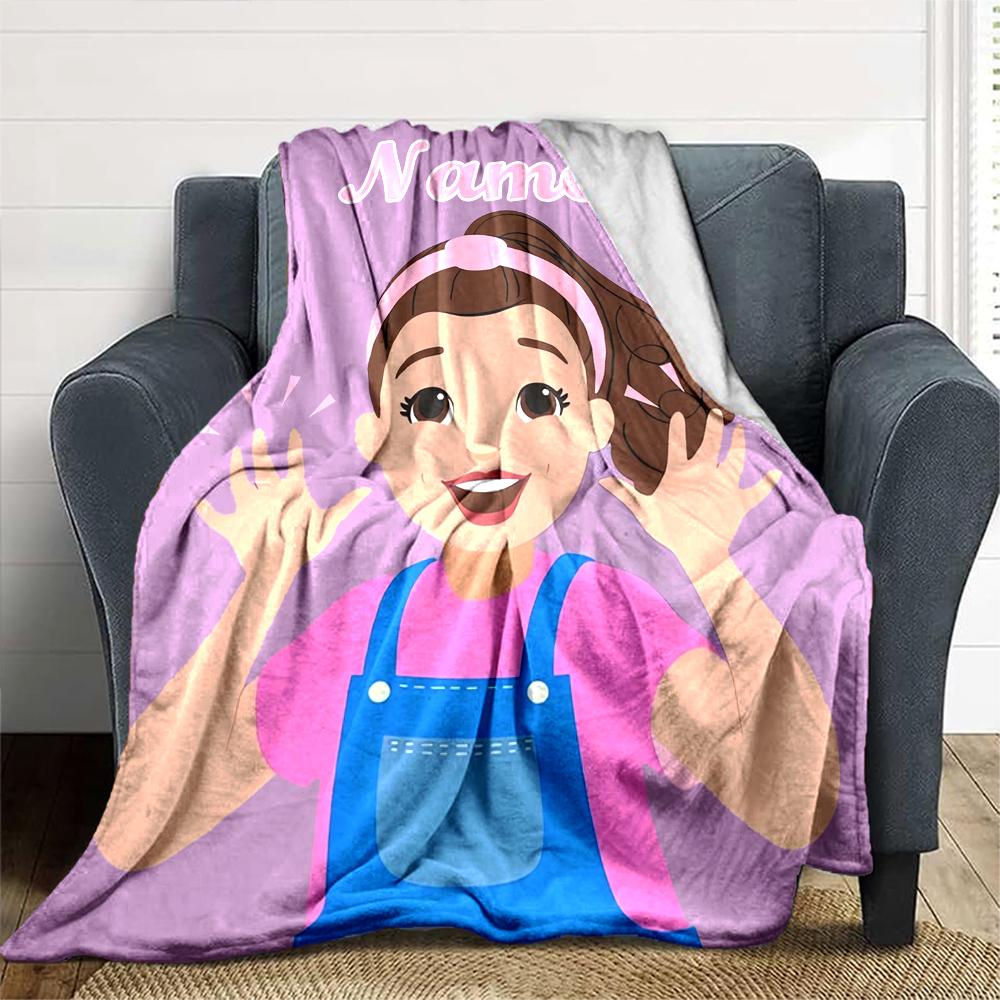 Customiz Name Personality Ms. Rachel  Blanket Soft &Warm Sofa Office Bed Travel Lunch Break Blanket, Gift Suitable All Seasons
