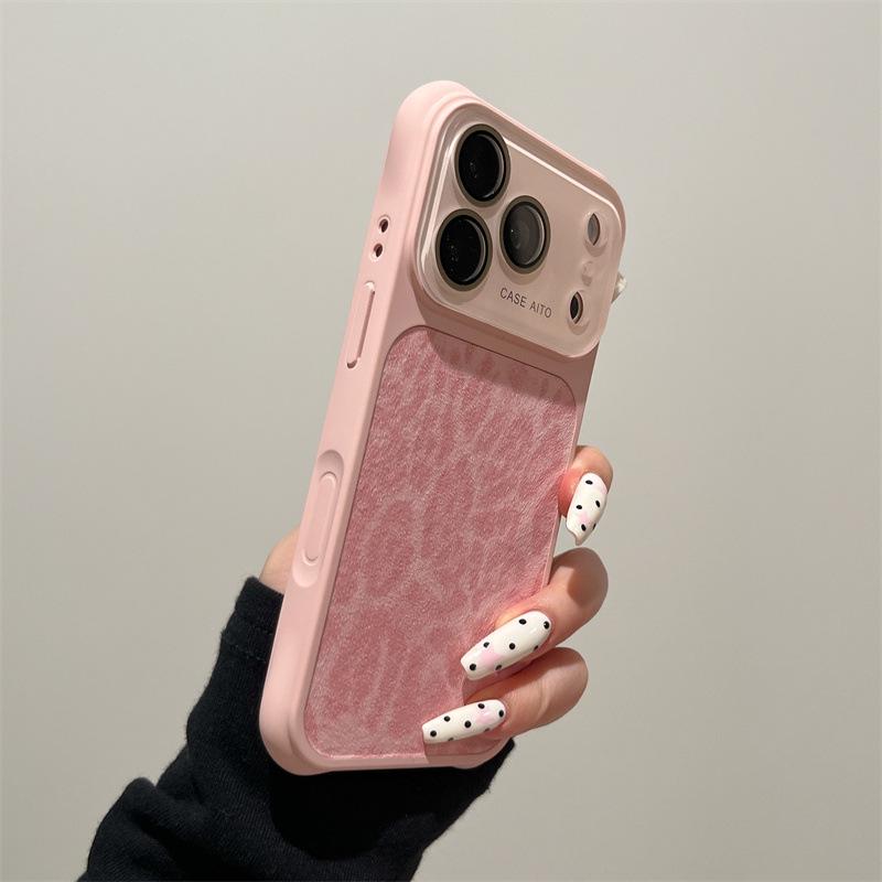 Leopard Print Leather iPhone 17 Pro Max Case with Full Lens Protection
