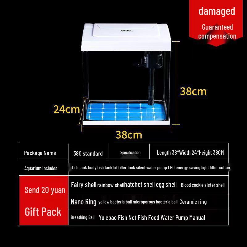 Clear Right Angle Desktop Aquarium for Living Rooms, Balconies, and Offices