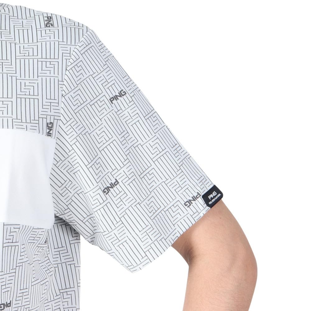 Ping Apparel Men's Short Sleeve High Neck Shirt (AZ Monogram Phoenix Logo) / Golf Undershirt / 621-4167203 030_White LL