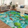 Fresh Pond Koi Print Large Mat - Machine Washable Outdoor Rug for Balcony Patio Backyard Easy Clean Floor Decor Fashionable