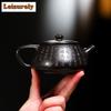 220ml Yixing Purple Clay Teapots Hand-carved Stone Scoop Pot Raw Ore Dahongpao Reducing Roasting Mud Tea Kettle Zisha Tea Set