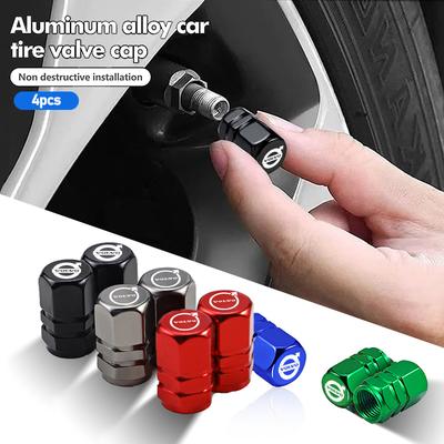 AAKD1 4Pcs Car Tire Valve Stem Cap Titanium Alloy Tyre Caps Cover For EX30 XC60 XC40 V60 V40 XC90 XC70 V50 S60 V70 S90 AWD EX90