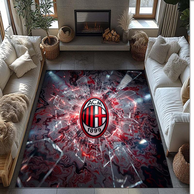 AC Mailand Bedruckter Flanell Teppich Rutschfest Weicher Polyester Boden Teppich Indoor Dekor Matte für Schlafzimmer Wohnzimmer Sofa Spielzimmer Heimdekoration