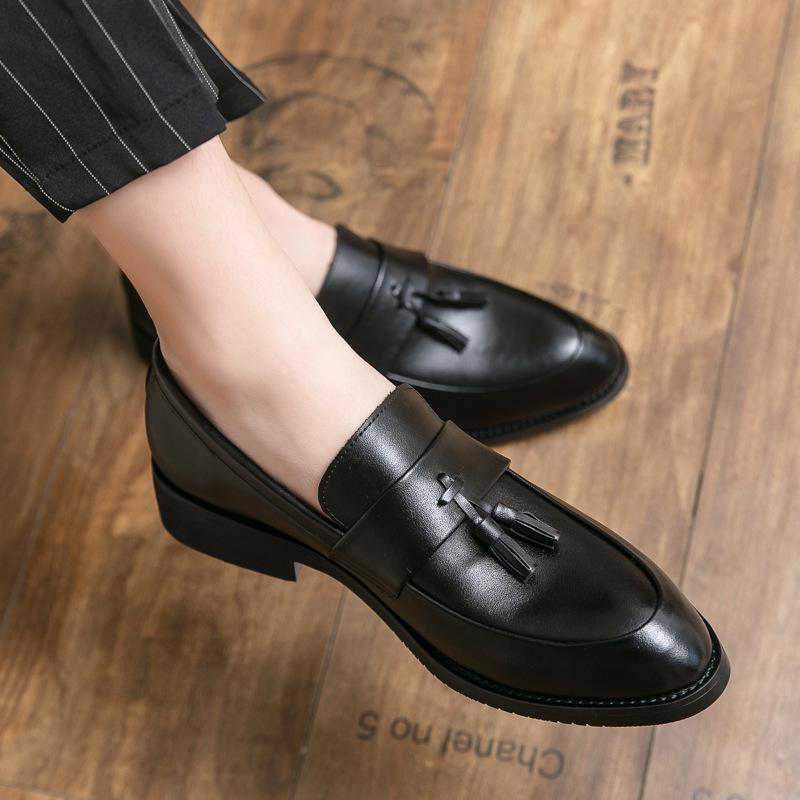 Small Size Leather Shoes Men's Four-season Breathable Foot Cover Business Casual Shoes British and Korean Version with Suit Men's Leather Shoes