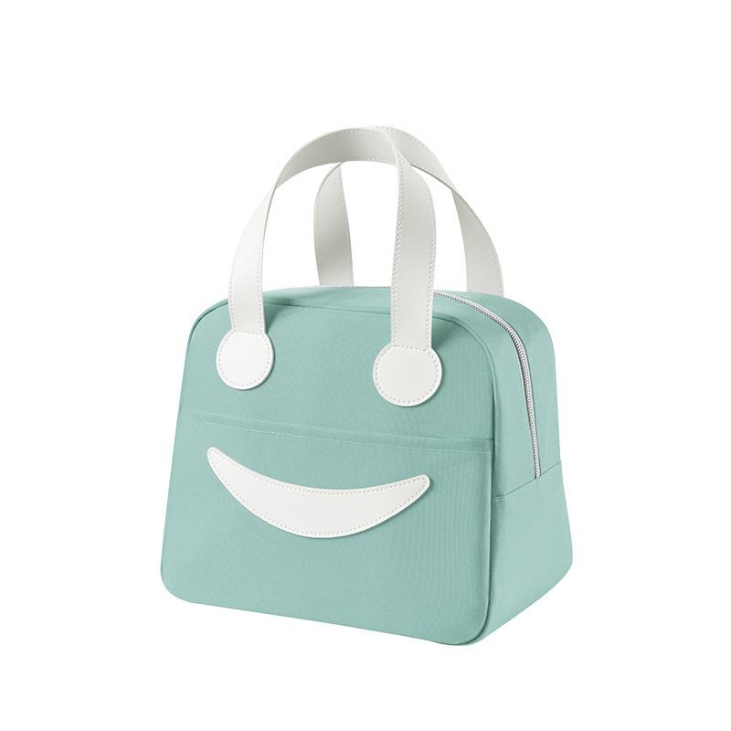 Cute Smiley Face Bento Bag Insulated Lunch Box Bag Handheld Bento Bag Lunch Bag Student Bento Bag Insulated Meal Bag