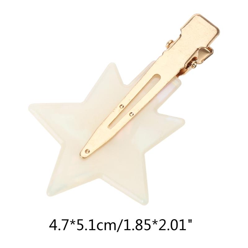 5Pieces No Bend Hair Clip No Crease Hair Clip Acrylic Star Hairpin Sweet Cool Y2K Duckbill Hair Barrettes for Women