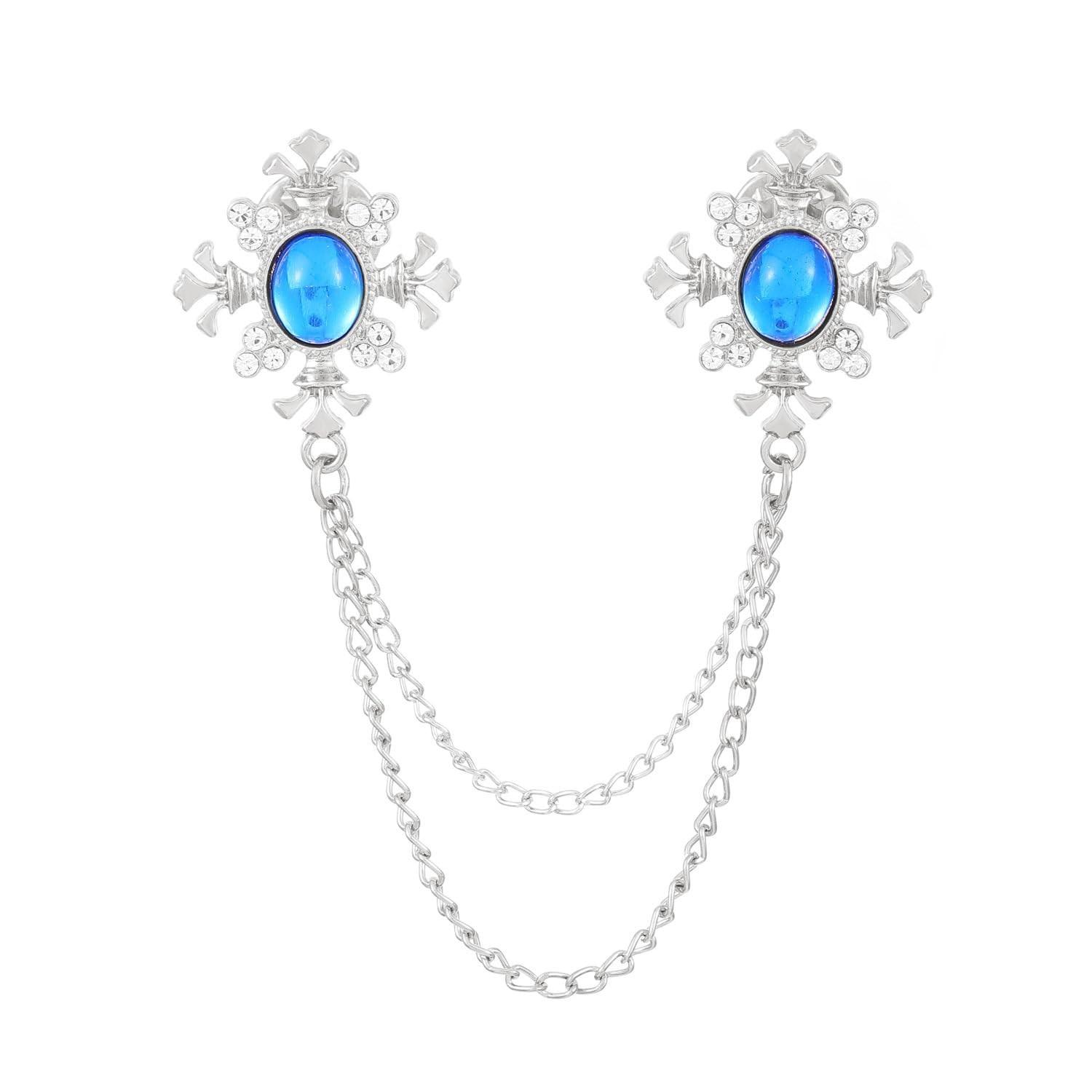 

Брошь-кисточка в виде капли драгоценного камня на цепочке с воротником