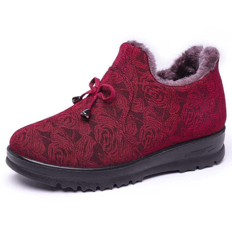 2025 old Beijing cotton shoes women's new polyurethane women's cotton boots piled and thickened warm middle-aged and elderly mother cotton shoes