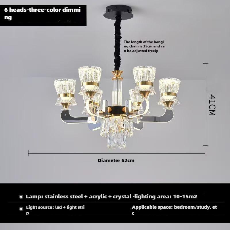 Modern Minimalist LED Crystal Column Villa Hall Main Light Restaurant Bedroom Lamps