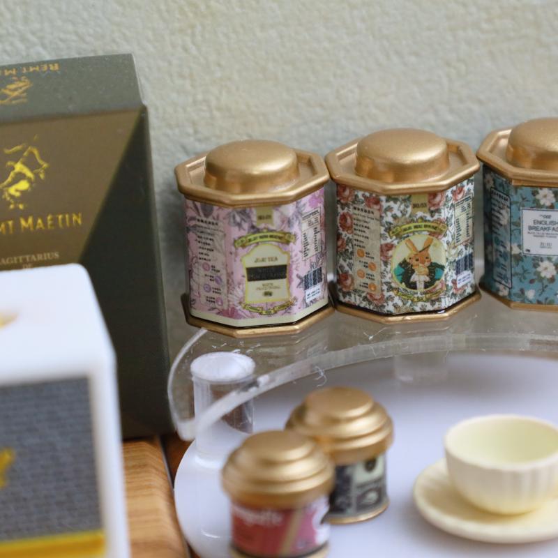 Casă de Păpuși Cutie de Cafea Cutie de Ceai Model Simulare Articol Ornament Model Miniatură Jucării Mini Accesorii Mobilier Casă de Păpuși