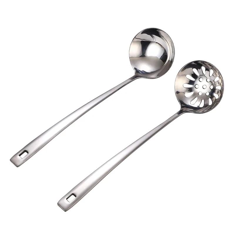 Edelstahl Löffel Langer Griff Suppenkelle Schaumlöffel Koreanische Esslöffel Hausgebrauch Porridge Schaufel Küchen Kochutensilien