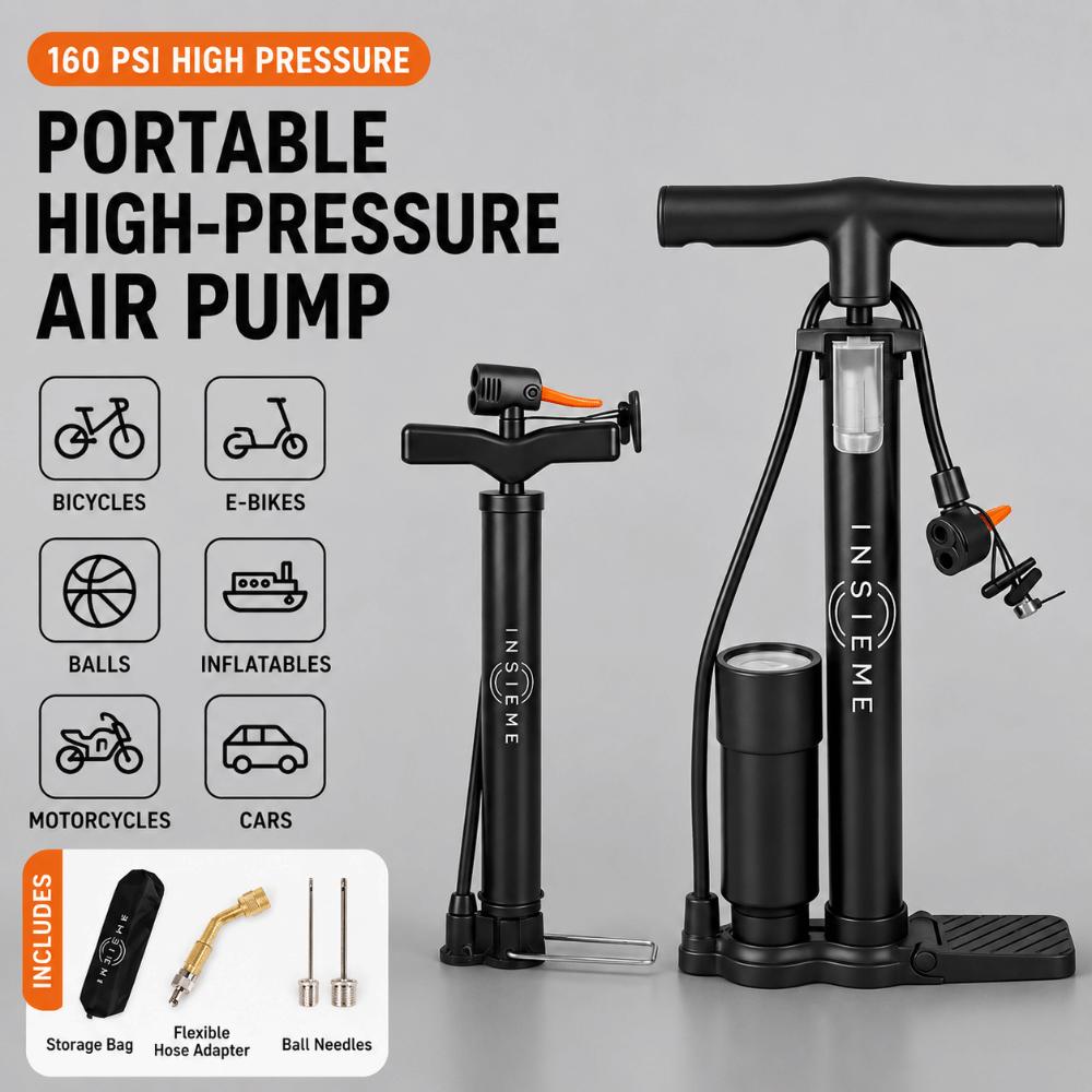 160PSI High-pressure Pump Rust Prevention Inflatable Pump Portable Universal Air Pump Car