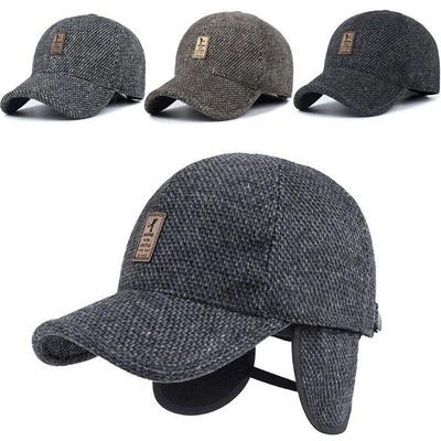 Men Autumn Winter Hat Outdoor Thick Warm Adjustable Earmuffs Baseball Cap