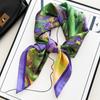 Light Green Elegant Lotus Hangzhou Silk Imitation Silk Small Square Scarf Women'S Scarf Shawl Mother Silk Scarf