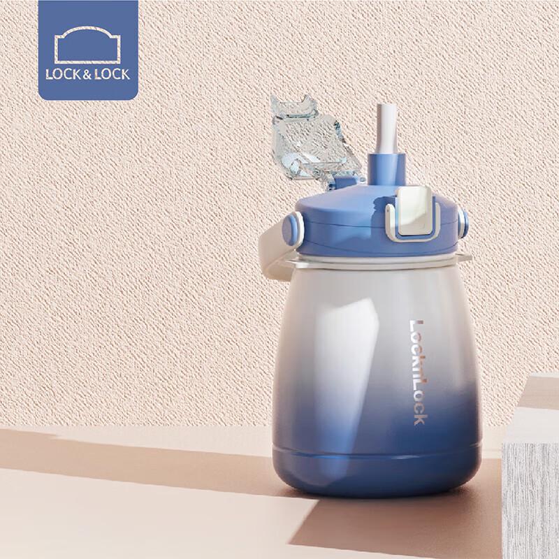 LocknLock Dual-Drink 1L Insulated Water Bottle with Carry Strap