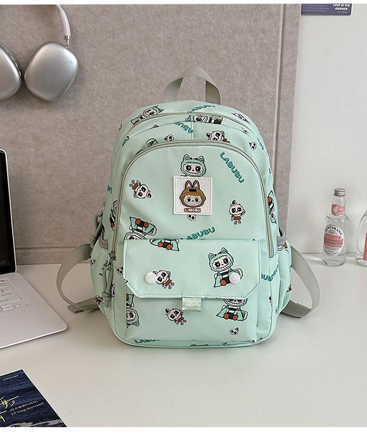 School Bag Casual Backpack Girl Elementary School First Grade Cartoon Labub Backpack