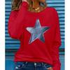 2025 Autumn & Winter Women's New Casual Crew Neck Long Sleeve Top 3D Pentagram Pattern