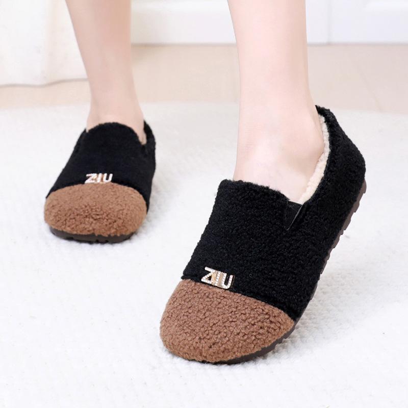 Women's Winter Fleece Loafers Shoes Walking Shoes Casual Warm Indoor Outdoor Sneakers Non-Slip Cozy House Shoes for Women Furry Work Flats Shoes