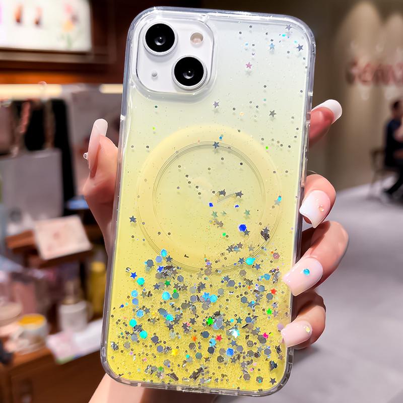 iPhone 17 Case: Epoxy, Glitter, Magnetic - Compatible with iPhone 11, 12, 13 Pro Max, 14, and 15 Gradient Styles