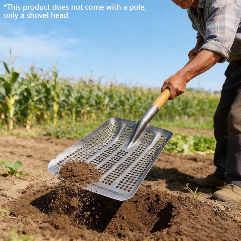 Tête de pelle creuse de jardin Pelle lourde pour filtre de terres agricoles Pelle à maïs et cacahuètes Pelle tamis manuel Pelle de jardinage avec trou rond