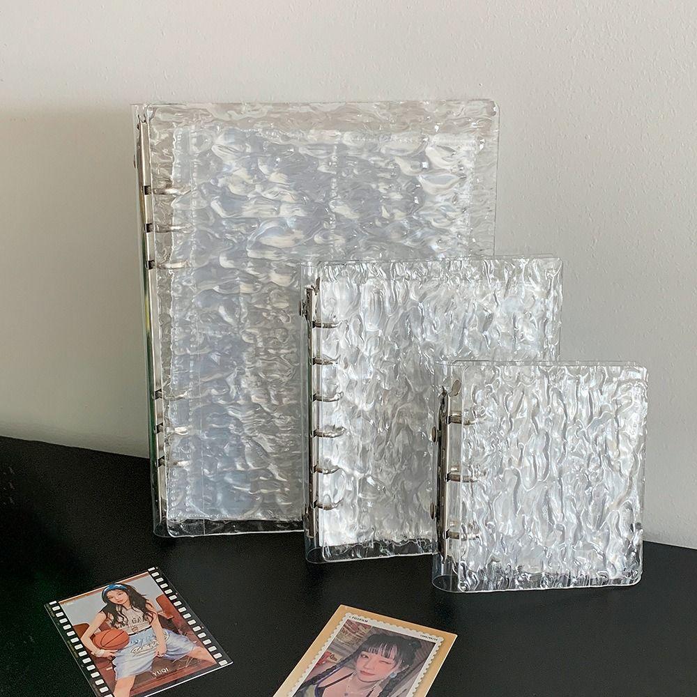 Acrylic Photo Album Loose-leaf A5/A7/A8 Photocard Holder Water Ripple Design Pictures Storage Booklet Photocard Collection