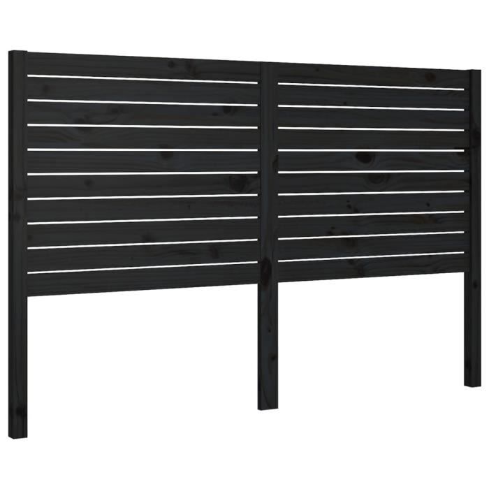 VidaXL Headboard Black 156x4x100 Cm Solid Pine Wood 819029