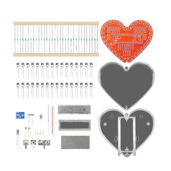 Yeni Başlayan Öğrenciler İçin Kalp Şeklinde LED Lehimleme Projesi RGB LED Kendin Yap Elektronik Kit Sevgiliniz İçin Sevgililer Günü Hediyesi