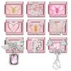 Y2K Zircon Bow Butterfly Heart Moon Pink Purple Blue Italian Charm Links Fit 9MM Stainless Steel Bracelet Women DIY Making Gifts