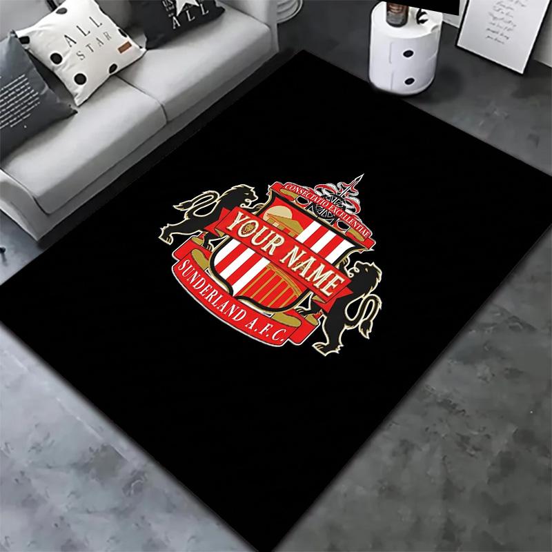 Sunderland Afc Crest Custom Name Carpet Rug For Living Room Bedroom Home Sofa Decoration Kids Play Nonslip Floor Mat